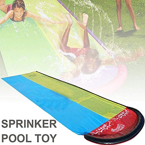 K-DD Tobogán acuático Sprint Gigante, Carriles de Doble Trazo y Piscina de chapoteo, Colchoneta de toboganes de Agua de Doble Trazo, Juguetes de Verano para rociar, Juego de césped al Aire Libre