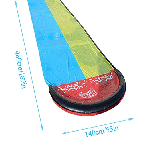 K-DD Tobogán acuático Sprint Gigante, Carriles de Doble Trazo y Piscina de chapoteo, Colchoneta de toboganes de Agua de Doble Trazo, Juguetes de Verano para rociar, Juego de césped al Aire Libre