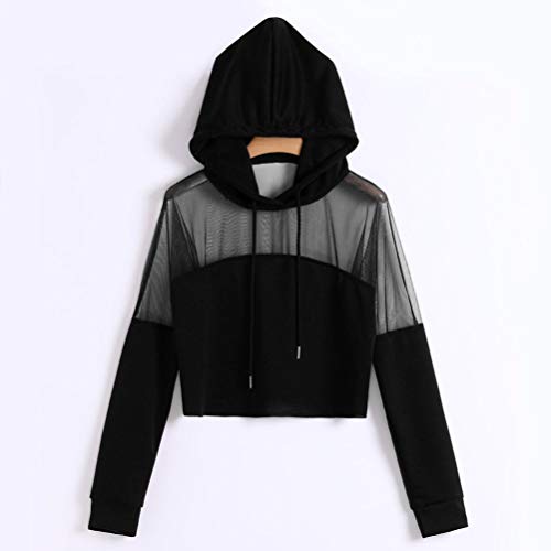 K-Youth Mujer Sudaderas Cortas, Sudaderas Tumblr Mujer Cortas Otoño Original Rejilla Patchwork Sudaderas con Capucha Mujer Manga Larga Blusa Casual Adolescente Chica Tops Deporte(Negro, S) K-Youth Mujer Sudaderas Cortas, Sudaderas Tumblr Mujer Cortas Otoño Original Rejilla Patchwork Sudaderas con Capucha Mujer Manga Larga Blusa Casual Adolescente Chica Tops Deporte(Negro, S)