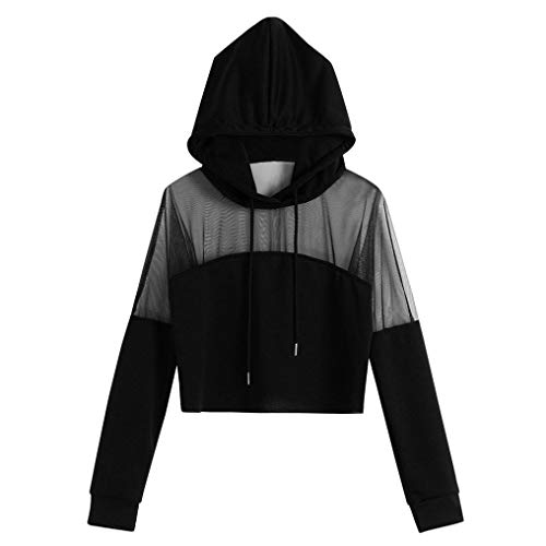 K-Youth Mujer Sudaderas Cortas, Sudaderas Tumblr Mujer Cortas Otoño Original Rejilla Patchwork Sudaderas con Capucha Mujer Manga Larga Blusa Casual Adolescente Chica Tops Deporte(Negro, S) K-Youth Mujer Sudaderas Cortas, Sudaderas Tumblr Mujer Cortas Otoño Original Rejilla Patchwork Sudaderas con Capucha Mujer Manga Larga Blusa Casual Adolescente Chica Tops Deporte(Negro, S)