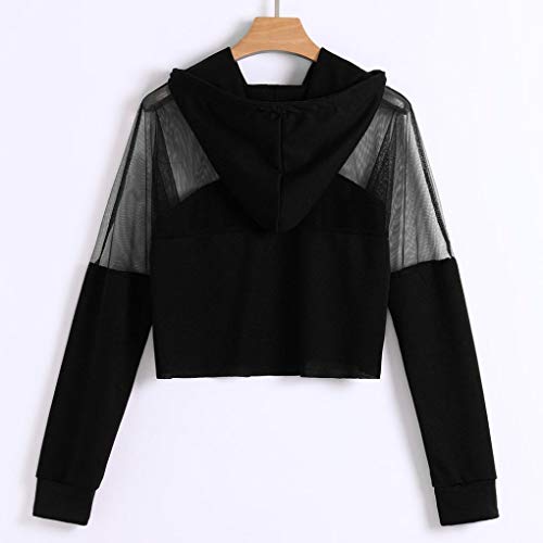 K-Youth Mujer Sudaderas Cortas, Sudaderas Tumblr Mujer Cortas Otoño Original Rejilla Patchwork Sudaderas con Capucha Mujer Manga Larga Blusa Casual Adolescente Chica Tops Deporte(Negro, S) K-Youth Mujer Sudaderas Cortas, Sudaderas Tumblr Mujer Cortas Otoño Original Rejilla Patchwork Sudaderas con Capucha Mujer Manga Larga Blusa Casual Adolescente Chica Tops Deporte(Negro, S)