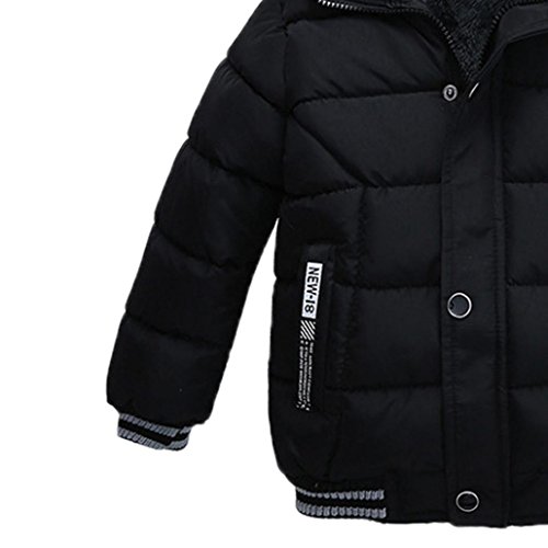 K-youth® Ropa Niño Invierno Sudadera con Capucha Abrigo De Algodón Engrosamiento Chaqueta (Negro, 3 años)