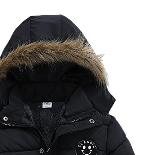 K-youth® Ropa Niño Invierno Sudadera con Capucha Abrigo De Algodón Engrosamiento Chaqueta (Negro, 3 años)