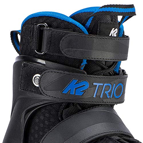 K2 Trio 100 - Patines en línea Unisex para Adultos, Color Negro y Azul, Talla 43,5 EU