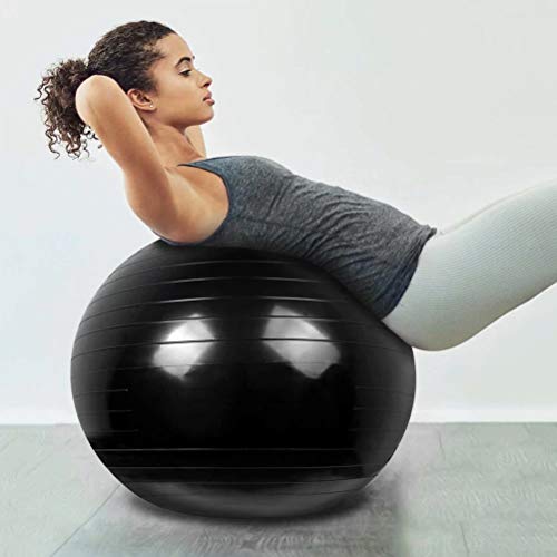 KAIDILA Bola Equilibrio Anti-explosión Pelota de Ejercicio Bola de Gimnasia con Bomba for Yoga Pilates Fitness Rehabilitación Ejercicios-Negro 105cm