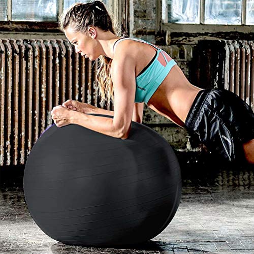 KAIDILA Bola Equilibrio Anti-explosión Pelota de Ejercicio Bola de Gimnasia con Bomba for Yoga Pilates Fitness Rehabilitación Ejercicios-Negro 105cm