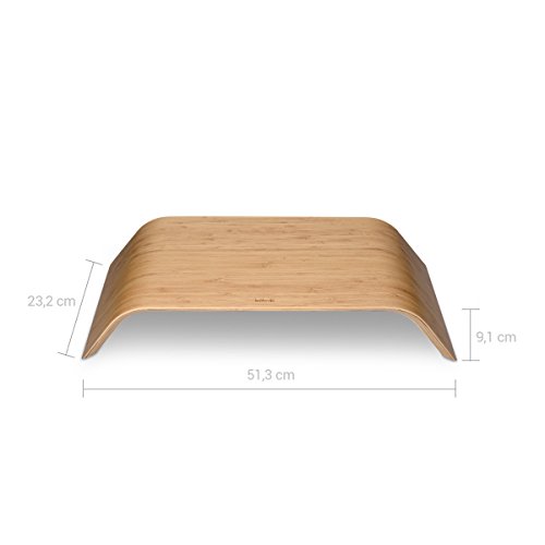 kalibri Soporte TV de Madera - Mesa Auxiliar para Ordenador - Elevador de Monitor Universal - Plataforma de bambú con Espacio para Teclado en marrón kalibri Soporte TV de Madera - Mesa Auxiliar para Ordenador - Elevador de Monitor Universal - Plataforma de bambú con Espacio para Teclado en marrón