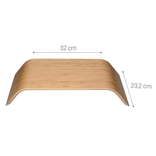 kalibri Soporte TV de Madera - Mesa Auxiliar para Ordenador - Elevador de Monitor Universal - Plataforma de bambú con Espacio para Teclado en marrón kalibri Soporte TV de Madera - Mesa Auxiliar para Ordenador - Elevador de Monitor Universal - Plataforma de bambú con Espacio para Teclado en marrón