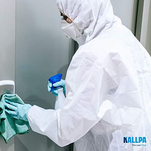 KALLPA Monos de protección Reutilizables - Polipropileno, plastificado, Buzo de Trabajo Tipo I - Protege de líquidos y bacterias, Impermeable, antiestático, no alérgeno y Gran transpirabilidad (XL)