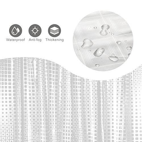 Kalokelvin Cortina Ducha, Semi-Transparente 3D Cortinas Baño Antimoho y Lavables EVA Impermeable Cortinas Bañera 180x180CM con 12 Aros de Acero Inoxidable (3D Enrejado) Kalokelvin Cortina Ducha, Semi-Transparente 3D Cortinas Baño Antimoho y Lavables EVA Impermeable Cortinas Bañera 180x180CM con 12 Aros de Acero Inoxidable (3D Enrejado)