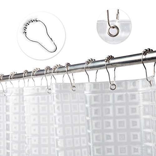 Kalokelvin Cortina Ducha, Semi-Transparente 3D Cortinas Baño Antimoho y Lavables EVA Impermeable Cortinas Bañera 180x180CM con 12 Aros de Acero Inoxidable (3D Enrejado) Kalokelvin Cortina Ducha, Semi-Transparente 3D Cortinas Baño Antimoho y Lavables EVA Impermeable Cortinas Bañera 180x180CM con 12 Aros de Acero Inoxidable (3D Enrejado)