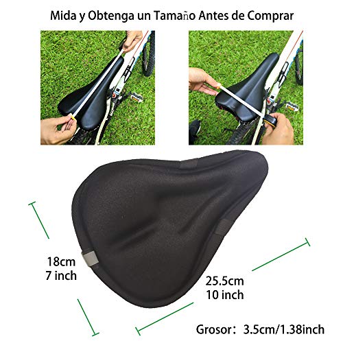 kalwason Funda Sillin Bicicleta Gel para Bicicleta Estática, Bicicleta de Montaña, Bicicleta de Niño, Bonificación con Funda Impermeable kalwason Funda Sillin Bicicleta Gel para Bicicleta Estática, Bicicleta de Montaña, Bicicleta de Niño, Bonificación con Funda Impermeable