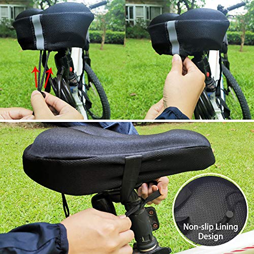 kalwason Funda Sillin Bicicleta Gel para Bicicleta Estática, Bicicleta de Montaña, Bicicleta de Niño, Bonificación con Funda Impermeable kalwason Funda Sillin Bicicleta Gel para Bicicleta Estática, Bicicleta de Montaña, Bicicleta de Niño, Bonificación con Funda Impermeable