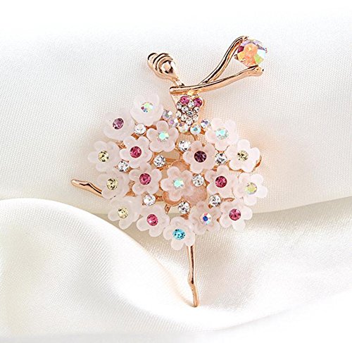 Kanggest Broche para Mujer Creativa Moda Estilo de mujer de ballet diamante Broche Elegante Broches para Ropa Bufanda Vestidos