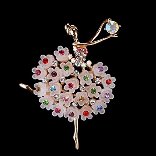 Kanggest Broche para Mujer Creativa Moda Estilo de mujer de ballet diamante Broche Elegante Broches para Ropa Bufanda Vestidos