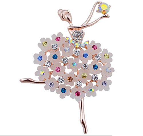 Kanggest Broche para Mujer Creativa Moda Estilo de mujer de ballet diamante Broche Elegante Broches para Ropa Bufanda Vestidos Kanggest Broche para Mujer Creativa Moda Estilo de mujer de ballet diamante Broche Elegante Broches para Ropa Bufanda Vestidos