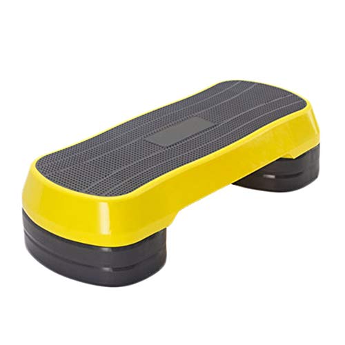 Kanqingqing Aerobic Step Ejercicio aeróbico de 3 Niveles Altura Ajustable en Tabla de Pasos de 85 cm de Longitud Paso Ajustable Ejercicio Fitness Gimnasio casero (Color : Amarillo, tamaño : 85cm)