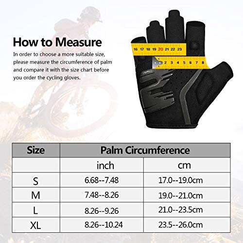 Kansoom Guantes Bicicleta Motocicleta Transpirable Almohadilla- Antideslizante - Prueba Carretera Montaña de Golpes con Diseño de Color Degradado Sin Dedos para Hombres Mujeres (Negro, M)