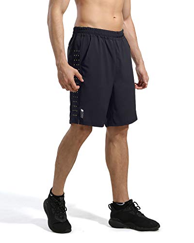 Kansoom Hombres 7" Pantalones Cortos para Atléticos - Pantalones Cortos de Gimnasio de Secado Rápido y Ligeros para Entrenamiento de Baloncesto de Tenis al Aire Libre (Gris, S)