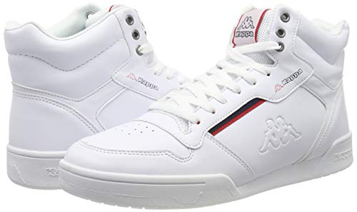 Kappa Mangan, Zapatillas Altas Unisex Adulto, White/Red 1020, 38 EU Kappa Mangan, Zapatillas Altas Unisex Adulto, White/Red 1020, 38 EU