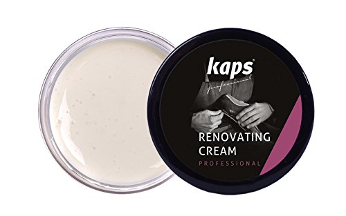 Kaps Crema Reparadora Y Renovadora Para Zapatos De Cuero Liso, Bolsas, Asientos, Reparador De Arañazos Y Rasguños, Renovating Cream, 10 Colores (101 - blanco)