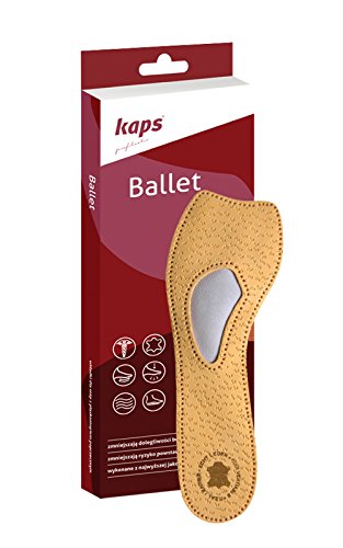 Kaps Plantillas Ortopédicas de Cuero 3/4 para Zapatos y Tacones Altos Con Soporte Para el Arco, Plantillas de Zapatos Con Punta Abierta Para Mujeres, Ballet (39 EUR)