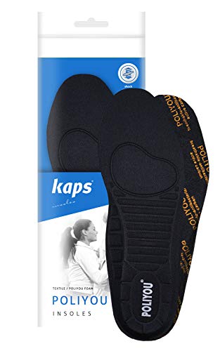 Kaps Plantillas Zapatos Control deOlor para Zapatillas de Deporte y Calzado Casual, con Forma Anatómica Hecho en Europa, Tallas (39 EUR)