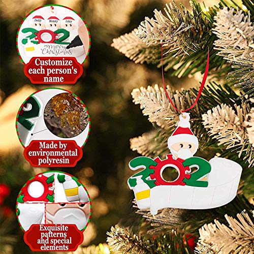 Kardition 2020 Adornos Navideños, Adornos Árbol de Navidad Decoraciones Navideñas Personalizadas para Familias Sobrevivida, Regalo Creativo de Navidad Decoración Casa, Familia de 1,2,3,4 [6 PCS]