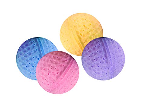 Karlie Gato Toy 4 Bolas de Esponja de 4 cm de diámetro, Bolas de Esponja de Colores Surtidos, 4 Unidades