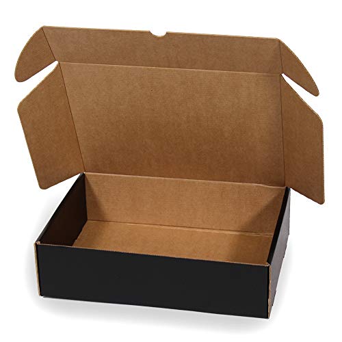 Kartox | Caja De Cartón Negra para Envío Postal | Caja Automontable ideal para Regalo | Caja de Cartón Resistente | Talla L | 30x22x8 | 20 Unidades