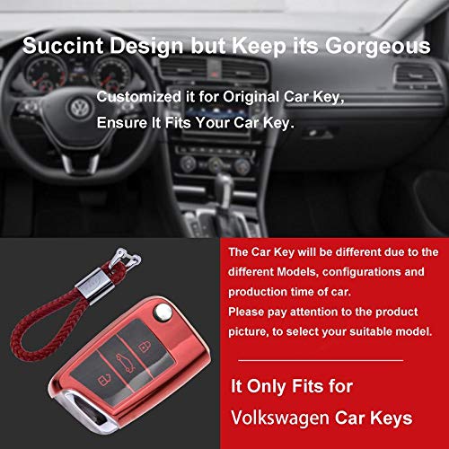 kaser Funda de Silicona para Llave VW Volkswagen – Cover Carcasa de TPU Cromo Suave para VW Golf MK7 Tiguan Passat Seat Ibiza Leon Skoda Octavia Protección Llaveros Mando a Distancia (Rojo) kaser Funda de Silicona para Llave VW Volkswagen – Cover Carcasa de TPU Cromo Suave para VW Golf MK7 Tiguan Passat Seat Ibiza Leon Skoda Octavia Protección Llaveros Mando a Distancia (Rojo)