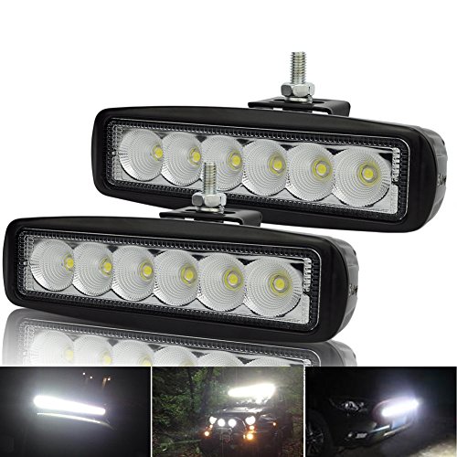 Kashine 18W LED Luz de Trabajo Bar Lampara de Niebla Inundación del LED Faro Auto Camion Carro ATV SUV Barco Minería Tractor 6000K (2 Piezas) Kashine 18W LED Luz de Trabajo Bar Lampara de Niebla Inundación del LED Faro Auto Camion Carro ATV SUV Barco Minería Tractor 6000K (2 Piezas)