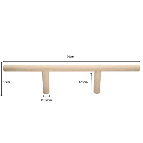 KASIROCK Módulo de dominadas para tablas de entrenamiento, barra de dominadas para casa, de madera de haya maciza, 70 cm
