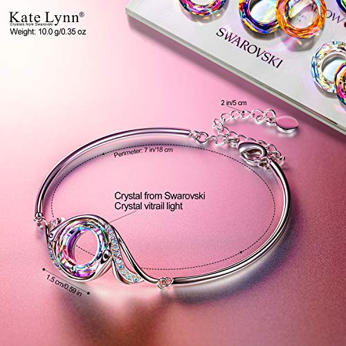 Kate Lynn Mujer Pulseras San Valentin Regalos Cristal Pulseras Mujer Joyas Aniversario Cumpleaños Originales regalos para esposa mamá novia caja de regalo conjunto de joyas Regalos Dia de la Madre