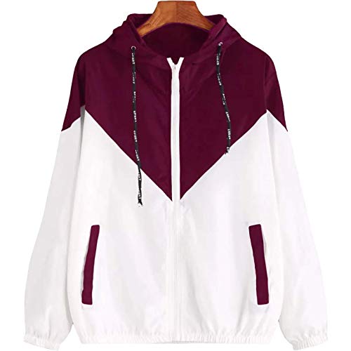 Katenyl Chaqueta con capucha con costura en la cintura con viga elástica para mujer y cremallera Entrenamiento relajado Correr Abrigo ligero y fino 3XL Katenyl Chaqueta con capucha con costura en la cintura con viga elástica para mujer y cremallera Entrenamiento relajado Correr Abrigo ligero y fino 3XL