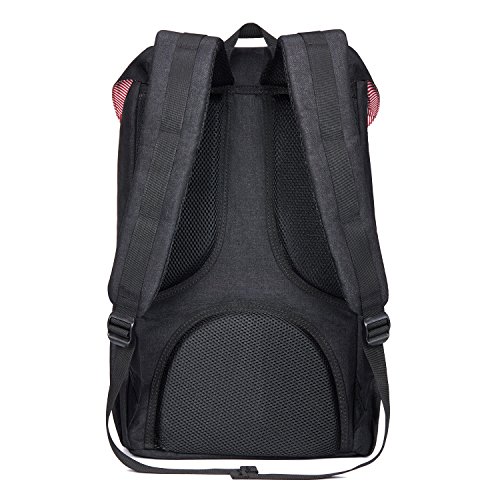 KAUKKO Mochila tipo casual Compartimento para 15" Portátil, 22,4 litros, Negro