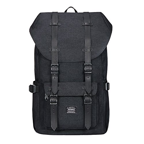 KAUKKO Mochila tipo casual Compartimento para 15" Portátil, 22,4 litros, Negro