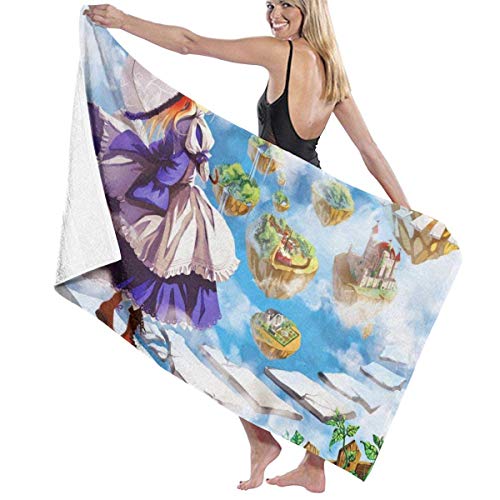 Kay Sam The Adventures of Alice Beach - Toalla de Playa de Microfibra para Piscina, 32 x 52, para Mujeres, niños, niñas, niños, Adultos, Hombres, de Secado rápido, súper Absorbente