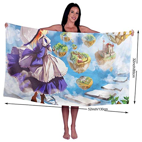 Kay Sam The Adventures of Alice Beach - Toalla de Playa de Microfibra para Piscina, 32 x 52, para Mujeres, niños, niñas, niños, Adultos, Hombres, de Secado rápido, súper Absorbente