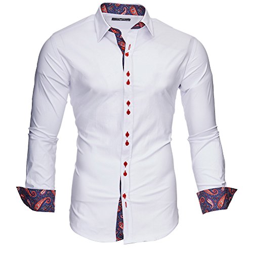 Kayhan Hombre Camisa Royal Paisley White/Bordeaux (M) Kayhan Hombre Camisa Royal Paisley White/Bordeaux (M)