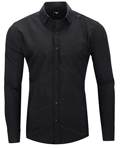 Kayhan langarmhemd A.L.T Hombre Camisa Slim fit, Black L