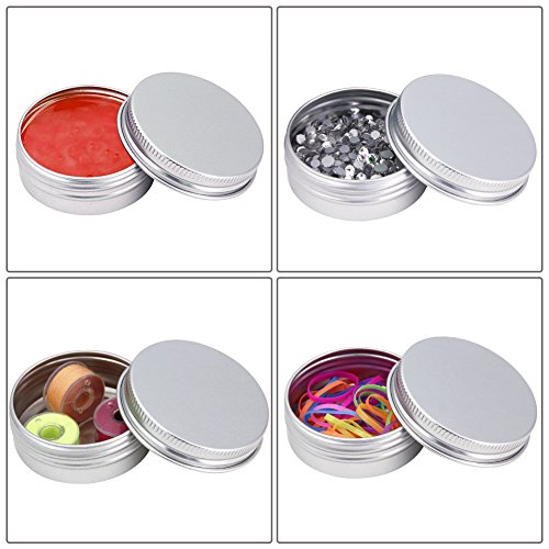 KBNIAN Latas de Aluminio, 30 Piezas de Bote de Aluminio Redondo Frasco de Aluminio Vacío Tarros de Aluminio con Tapa para Almacenar Cosméticos Lociones Especias Dulces Té o Regalo Pequeño(30ml, Plata)