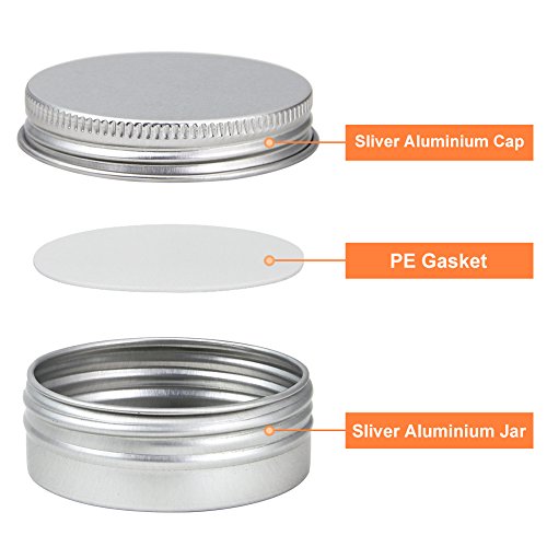 KBNIAN Latas de Aluminio, 30 Piezas de Bote de Aluminio Redondo Frasco de Aluminio Vacío Tarros de Aluminio con Tapa para Almacenar Cosméticos Lociones Especias Dulces Té o Regalo Pequeño(30ml, Plata)