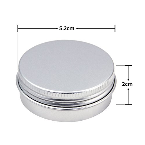 KBNIAN Latas de Aluminio, 30 Piezas de Bote de Aluminio Redondo Frasco de Aluminio Vacío Tarros de Aluminio con Tapa para Almacenar Cosméticos Lociones Especias Dulces Té o Regalo Pequeño(30ml, Plata)