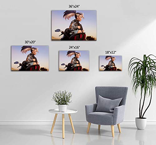 KDA Akali All Out - Lienzo decorativo para pared (91,4 x 60,9 cm), diseño de leyendas de la liga de Akali, para decoración de pared, sala de estar, dormitorio, estirado y listo para colgar