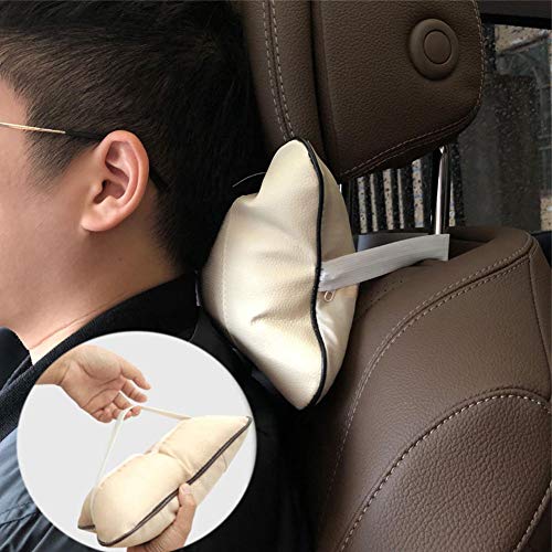 KDABJD Cojín para reposacabezas de Coche, collarín de Cuero para Asiento de Coche, Protector Suave para la Cabeza del Coche, Protector para la Cabeza del Coche, Accesorios para el Interior del Coche