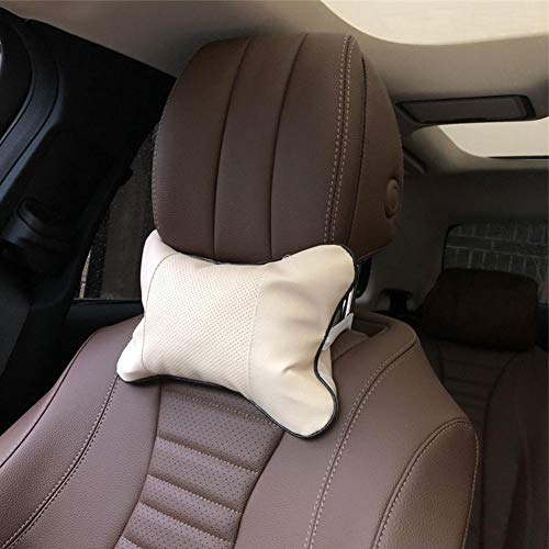 KDABJD Cojín para reposacabezas de Coche, collarín de Cuero para Asiento de Coche, Protector Suave para la Cabeza del Coche, Protector para la Cabeza del Coche, Accesorios para el Interior del Coche