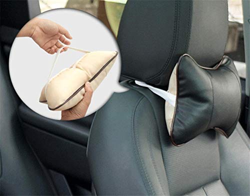 KDABJD Cojín para reposacabezas de Coche, collarín de Cuero para Asiento de Coche, Protector Suave para la Cabeza del Coche, Protector para la Cabeza del Coche, Accesorios para el Interior del Coche