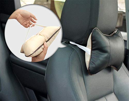 KDABJD Cojín para reposacabezas de Coche, collarín de Cuero para Asiento de Coche, Protector Suave para la Cabeza del Coche, Protector para la Cabeza del Coche, Accesorios para el Interior del Coche