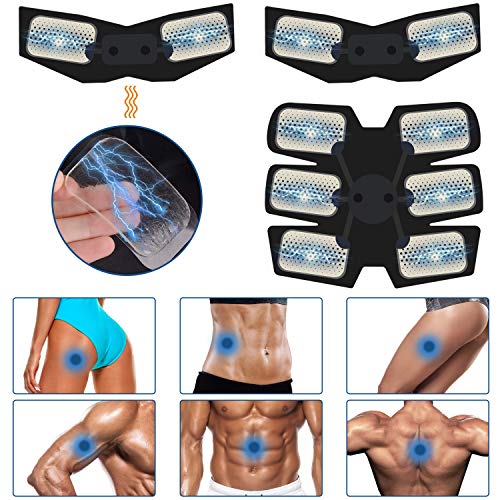 KEAWEO EMS Gel Hojas 40 PCs, Gel Pad para ABS Electroestimulador Muscular Abdominales Repuesto De Repuesto Accesorios, Reutilizable Reemplazable Hidrogel Gel Pad para (20 paquetes, 2 unidades/paquete)